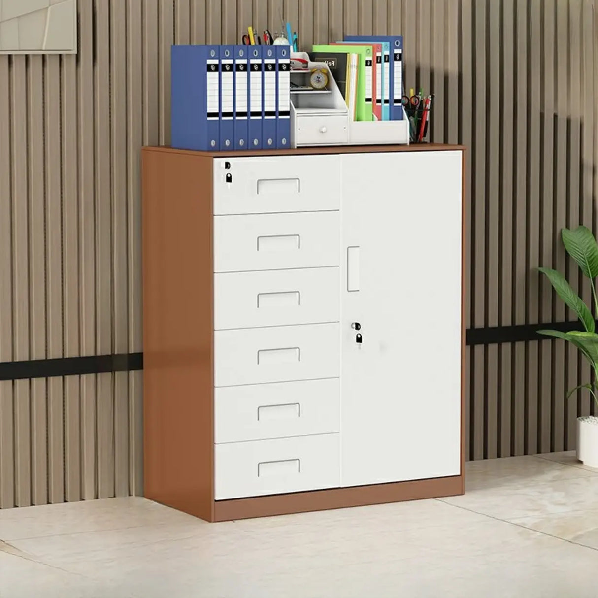 Functional Steel Vertical Filing Cabinet with Locks Image - 5