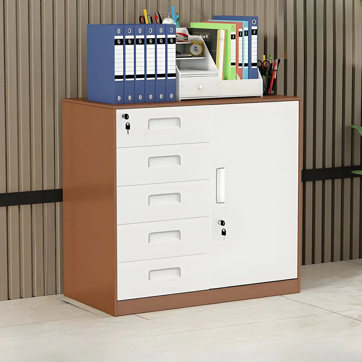 Functional Steel Vertical Filing Cabinet with Locks Image - 6