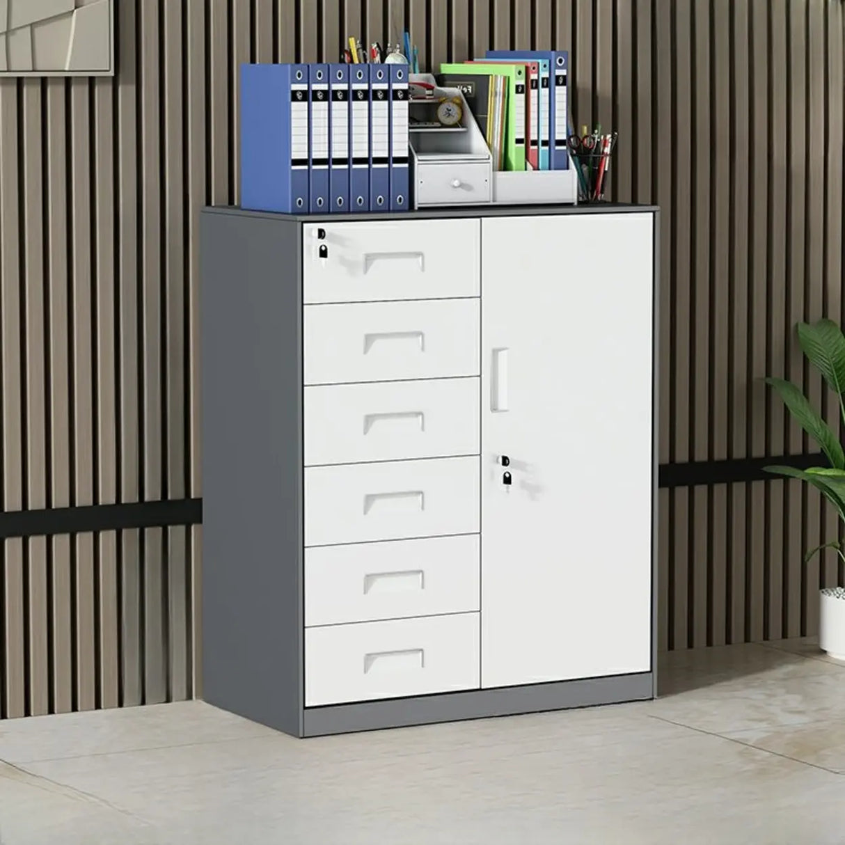 Functional Steel Vertical Filing Cabinet with Locks Image - 8
