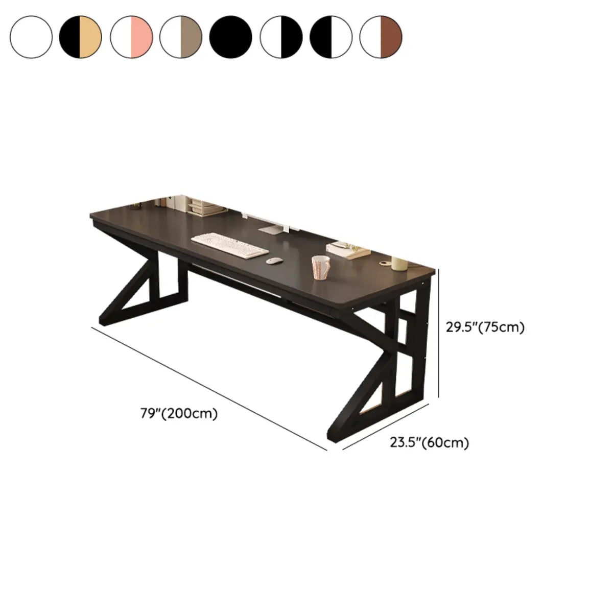Functional White Wood Rectangle Double Computer Desk Image - 25