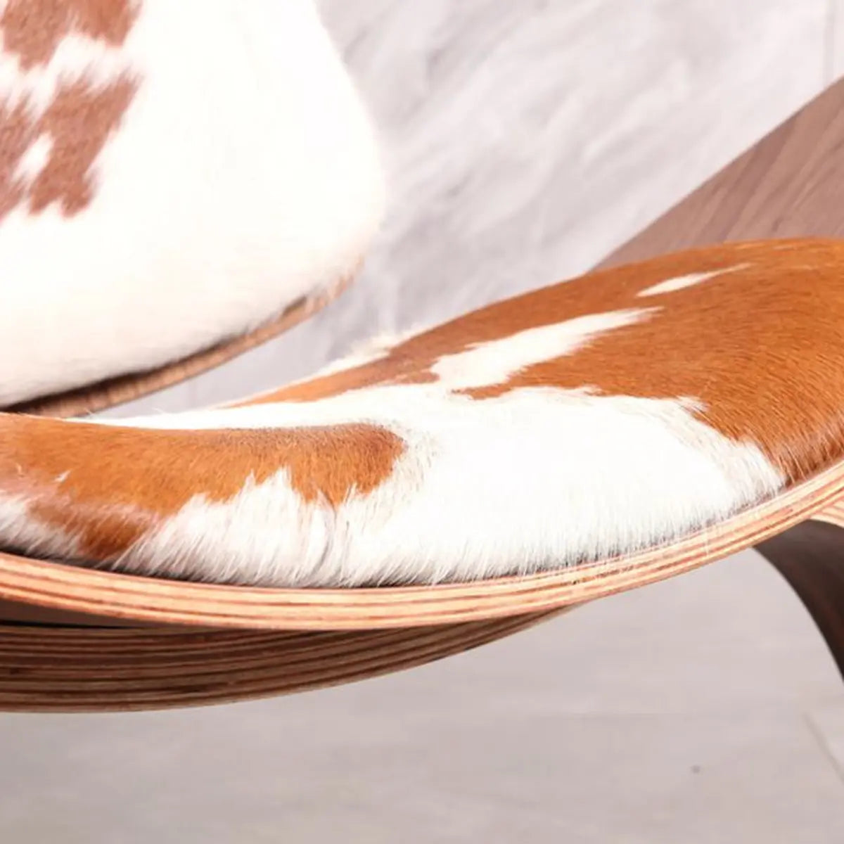 Genuine Leather Print Fixed Back Four Legs Side Chair Image - 11