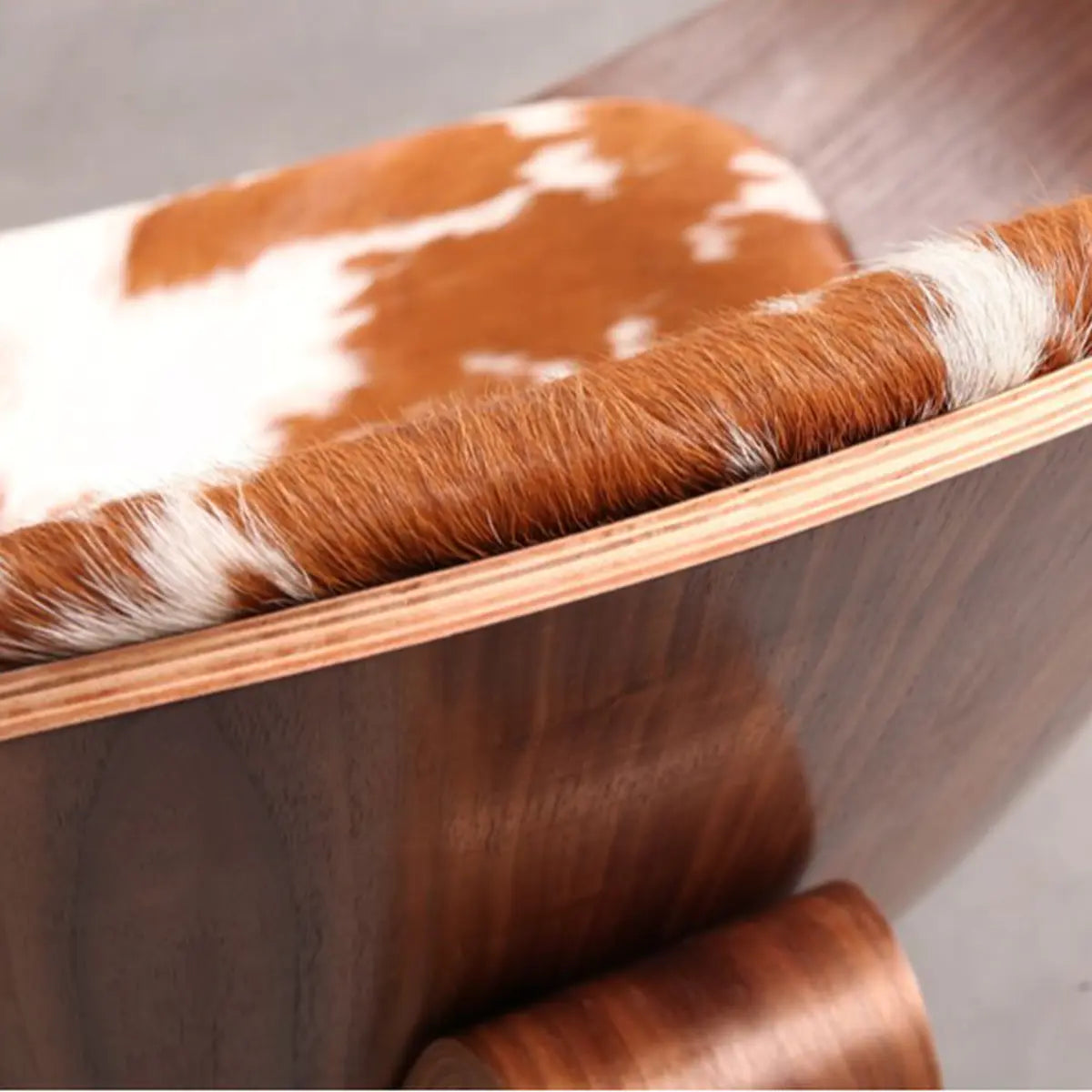 Genuine Leather Print Fixed Back Four Legs Side Chair Image - 13