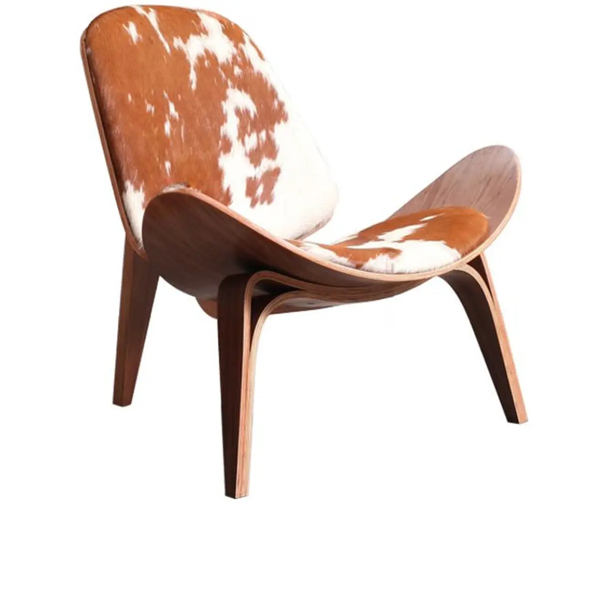 Genuine Leather Print Fixed Back Four Legs Side Chair Image - 6