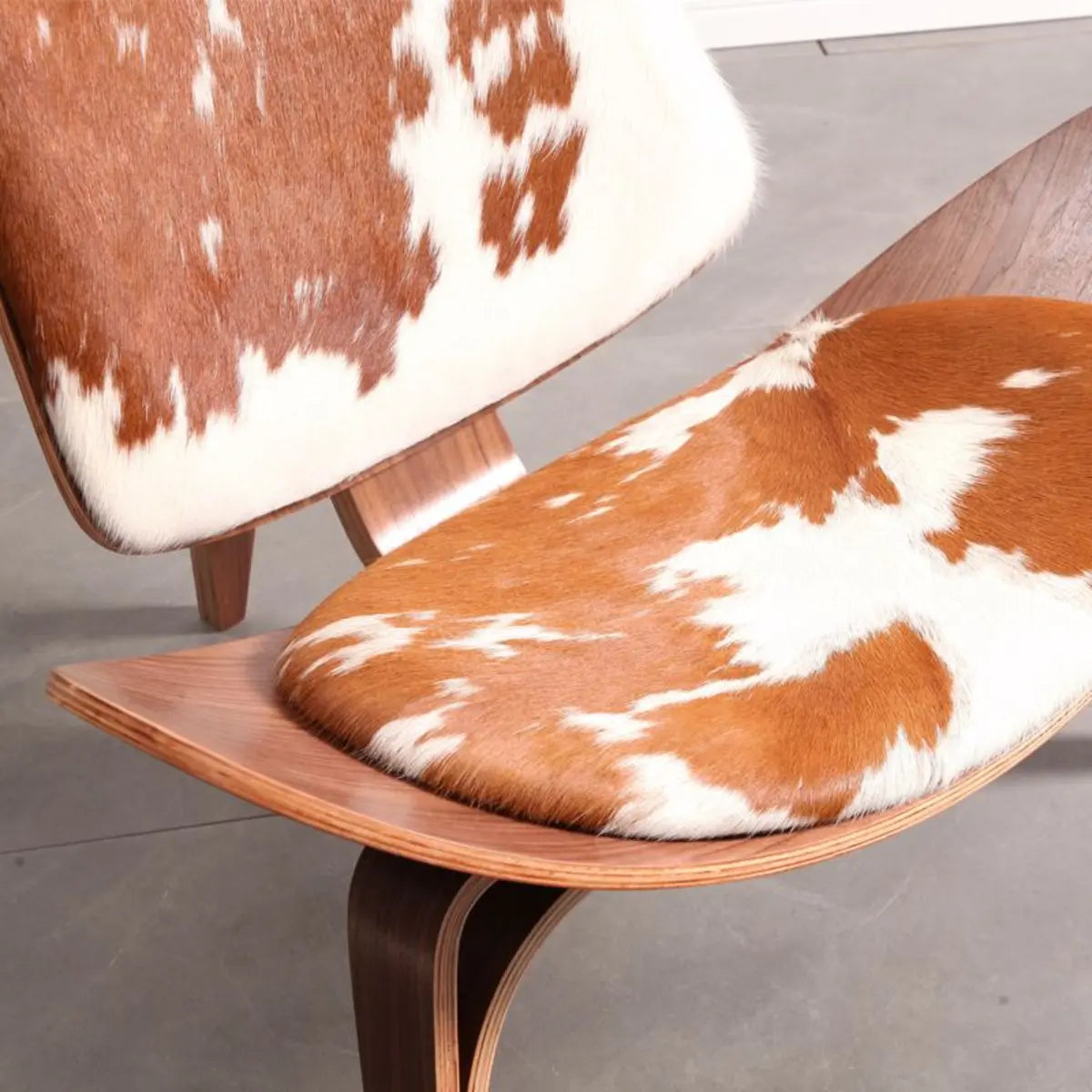 Genuine Leather Print Fixed Back Four Legs Side Chair Image - 8
