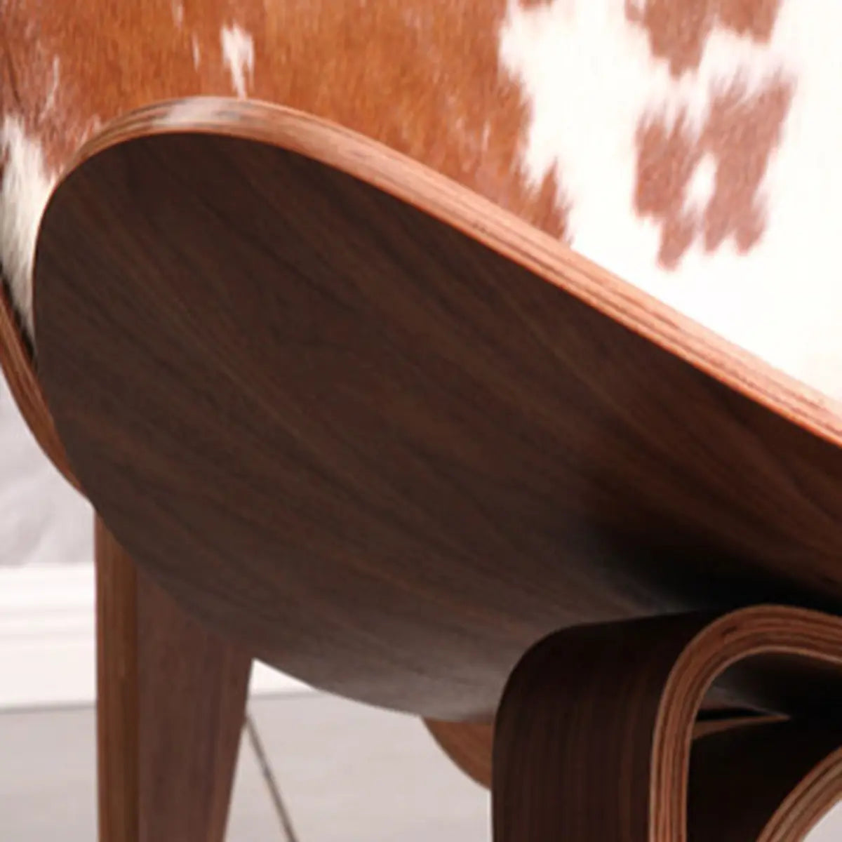 Genuine Leather Print Fixed Back Four Legs Side Chair Image - 9