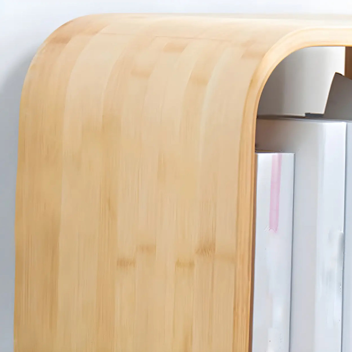 Geometric Bamboo Open Back Storage Bookcase Natural Image - 10