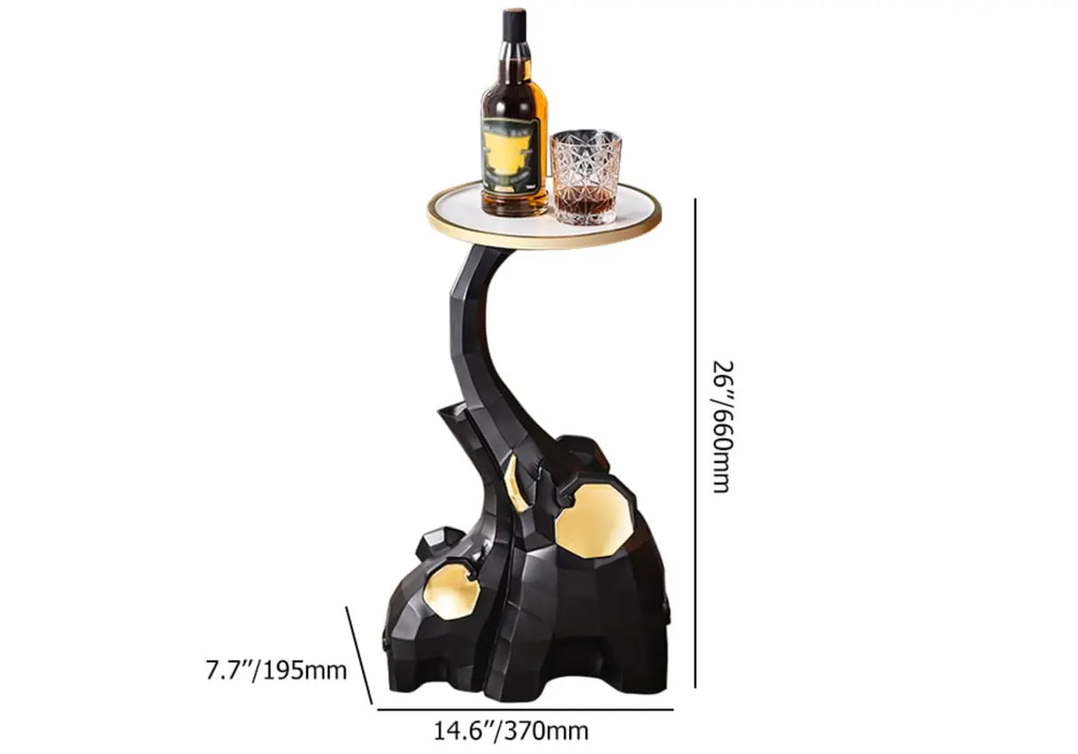 Geometric Elephant Sculptural End Table Image - 6