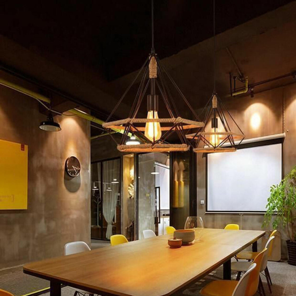 Geometric Industrial Dining Room Pendant Light Image - 4