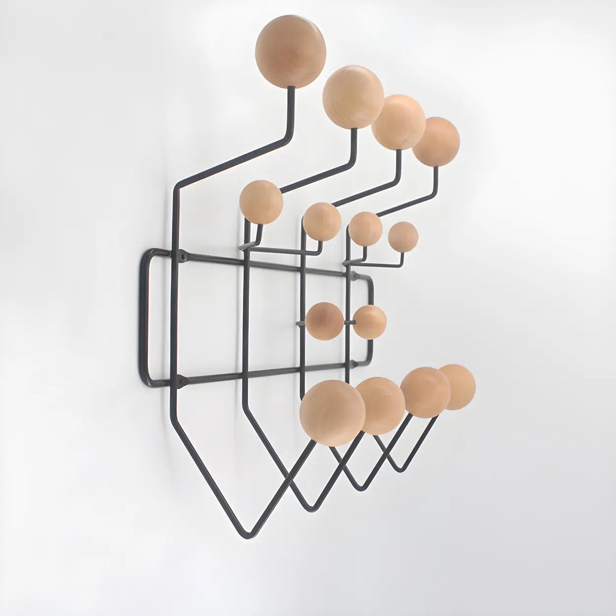 Geometric Metal Large Wall Mounted Coat Rack with Hooks Image - 37
