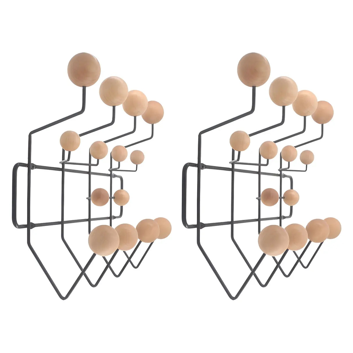 Geometric Metal Large Wall Mounted Coat Rack with Hooks Image - 38