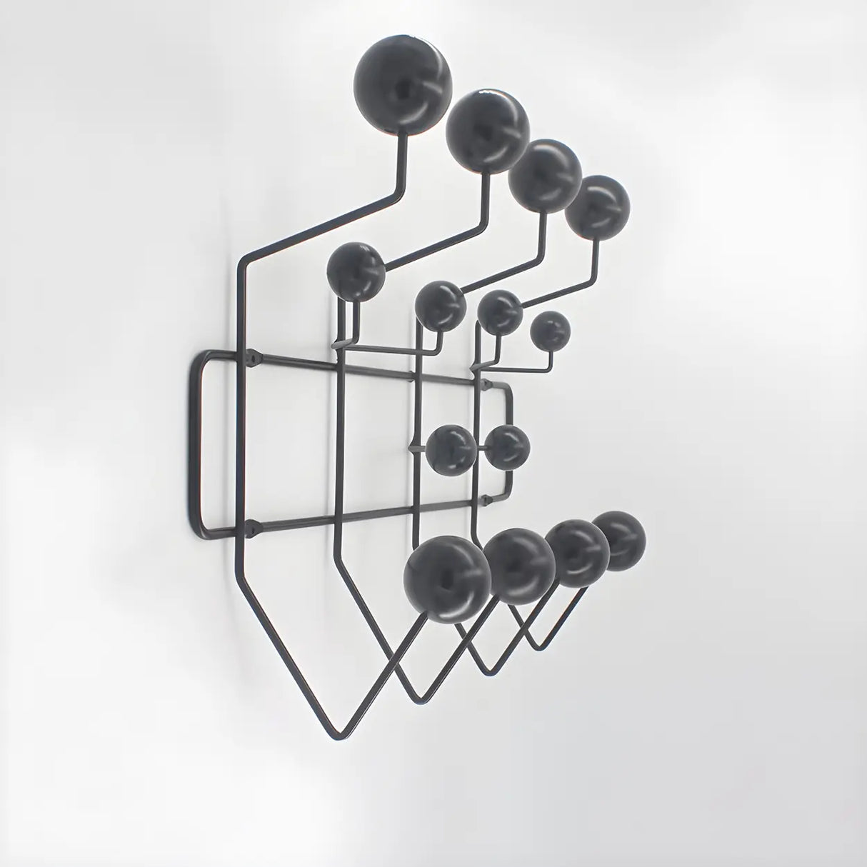 Geometric Metal Large Wall Mounted Coat Rack with Hooks Image - 11