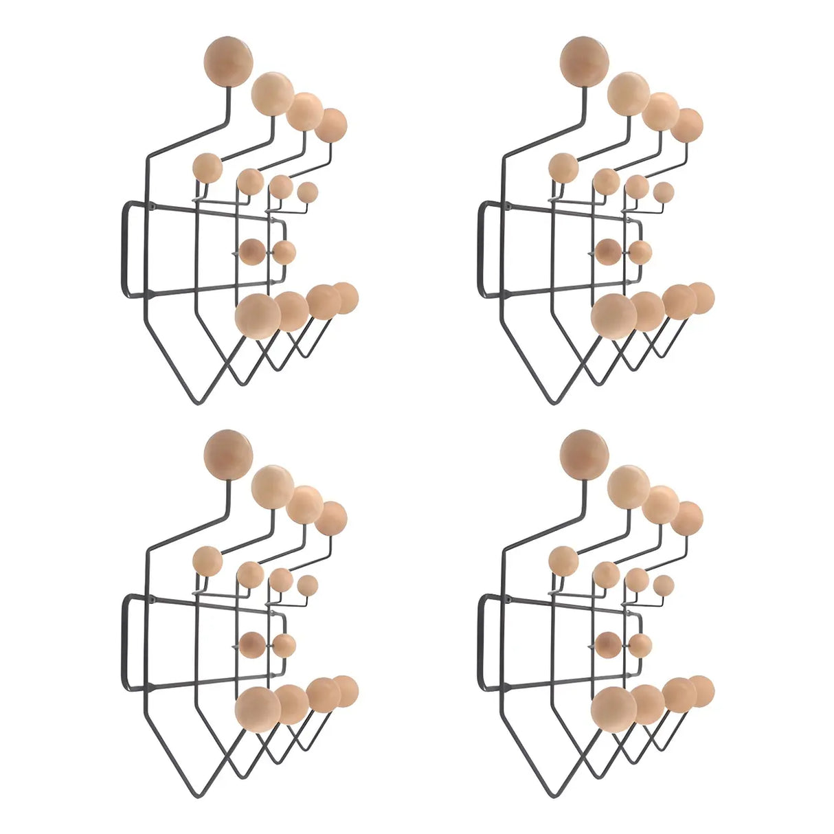 Geometric Metal Large Wall Mounted Coat Rack with Hooks Image - 39