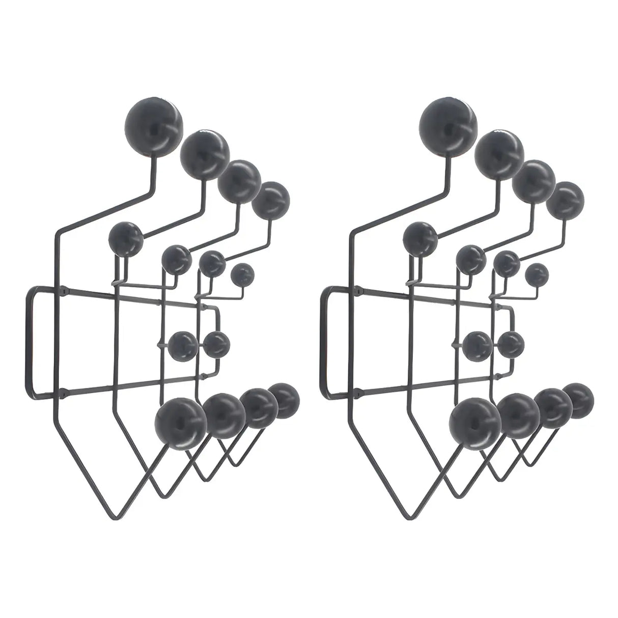Geometric Metal Large Wall Mounted Coat Rack with Hooks Image - 12