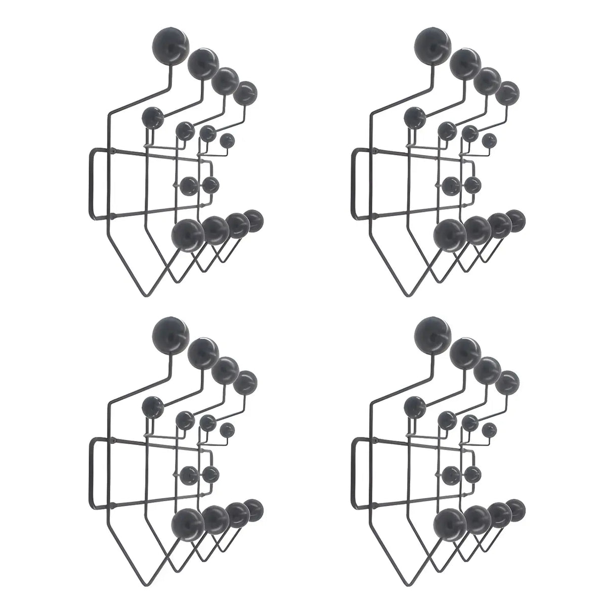 Geometric Metal Large Wall Mounted Coat Rack with Hooks Image - 13