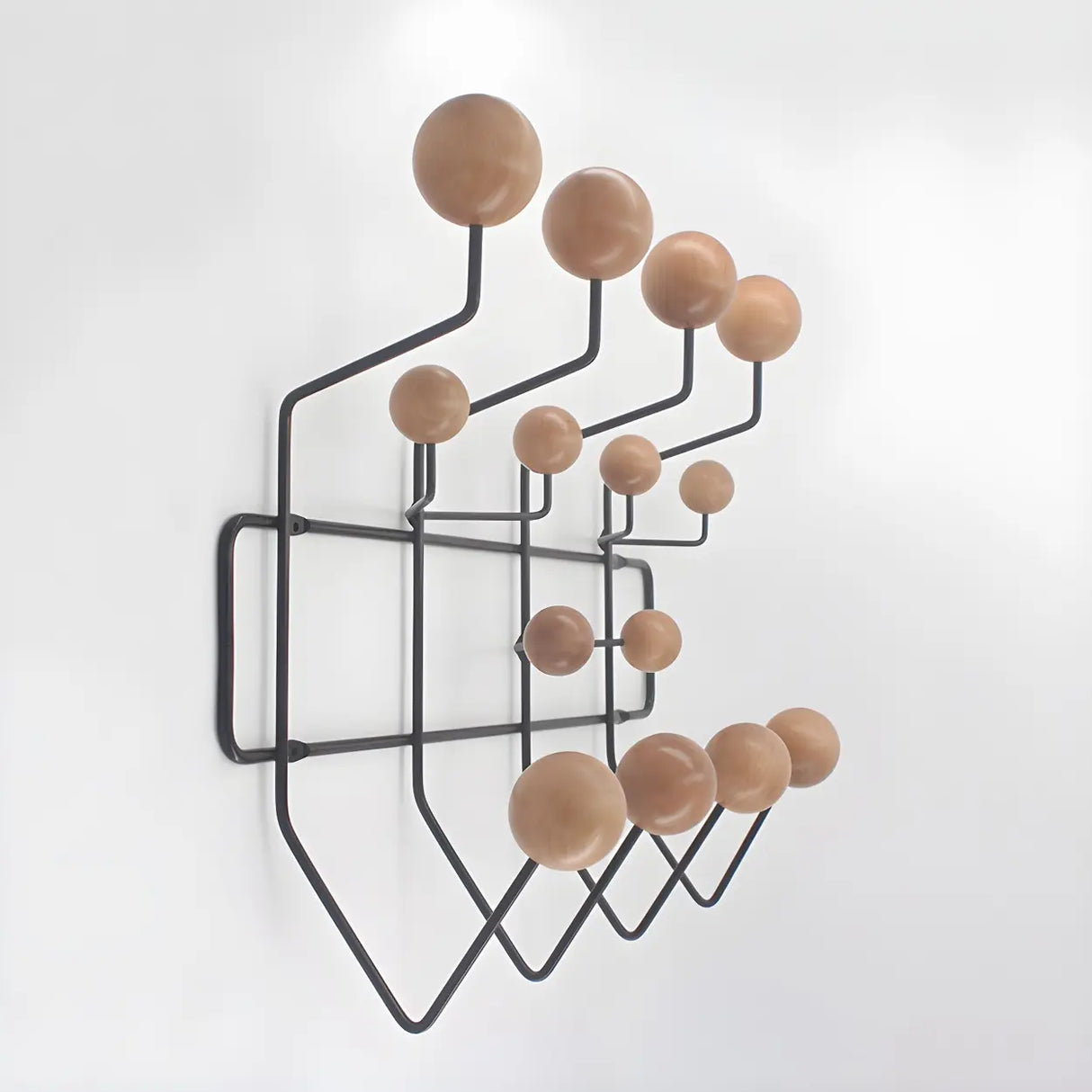 Geometric Metal Large Wall Mounted Coat Rack with Hooks Image - 28