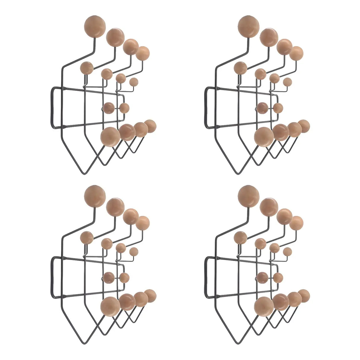 Geometric Metal Large Wall Mounted Coat Rack with Hooks Image - 30