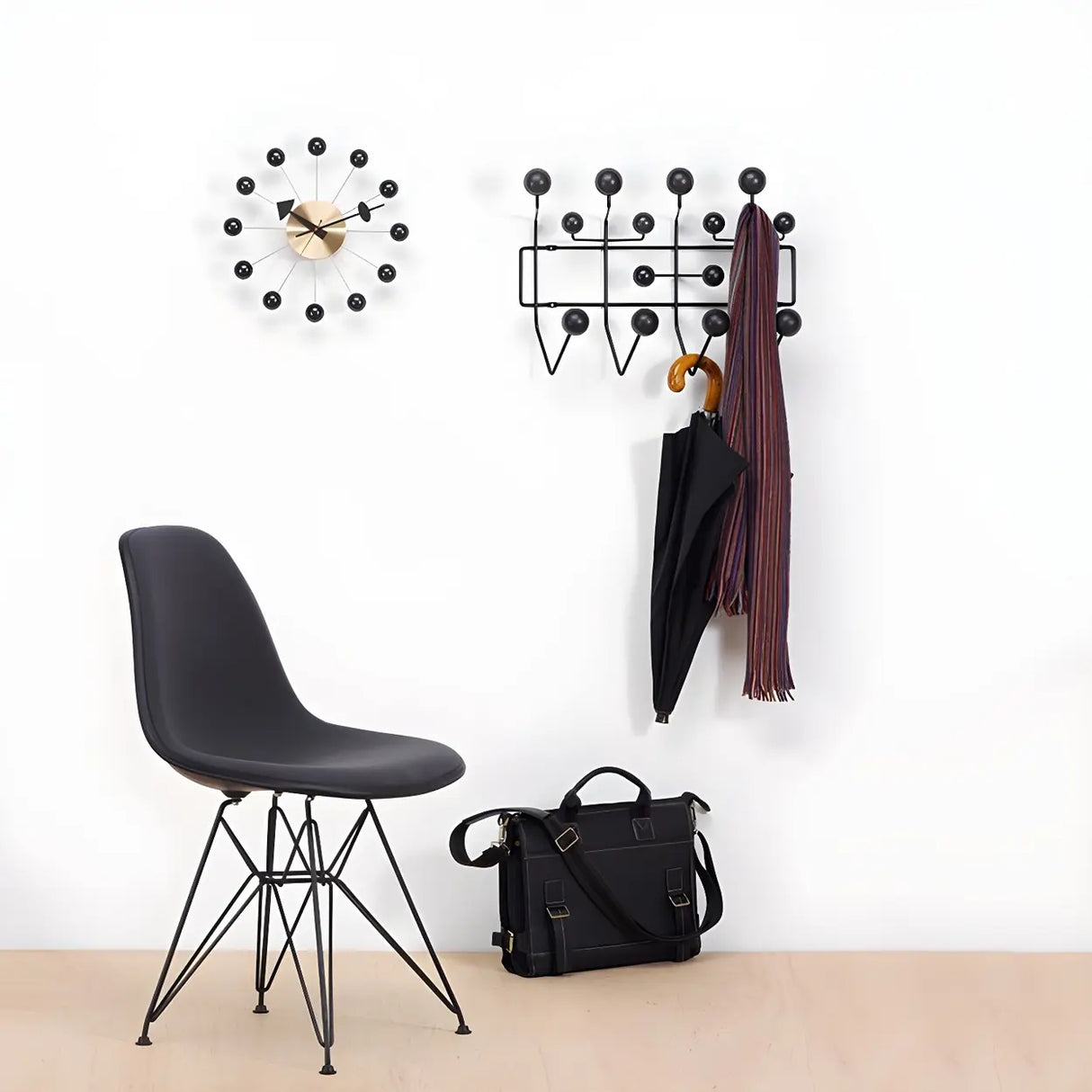 Geometric Metal Large Wall Mounted Coat Rack with Hooks Image - 5