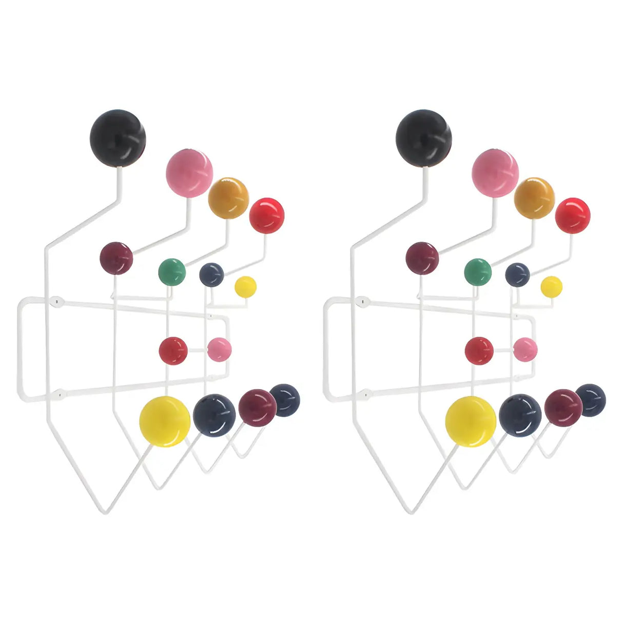 Geometric Metal Large Wall Mounted Coat Rack with Hooks Image - 32