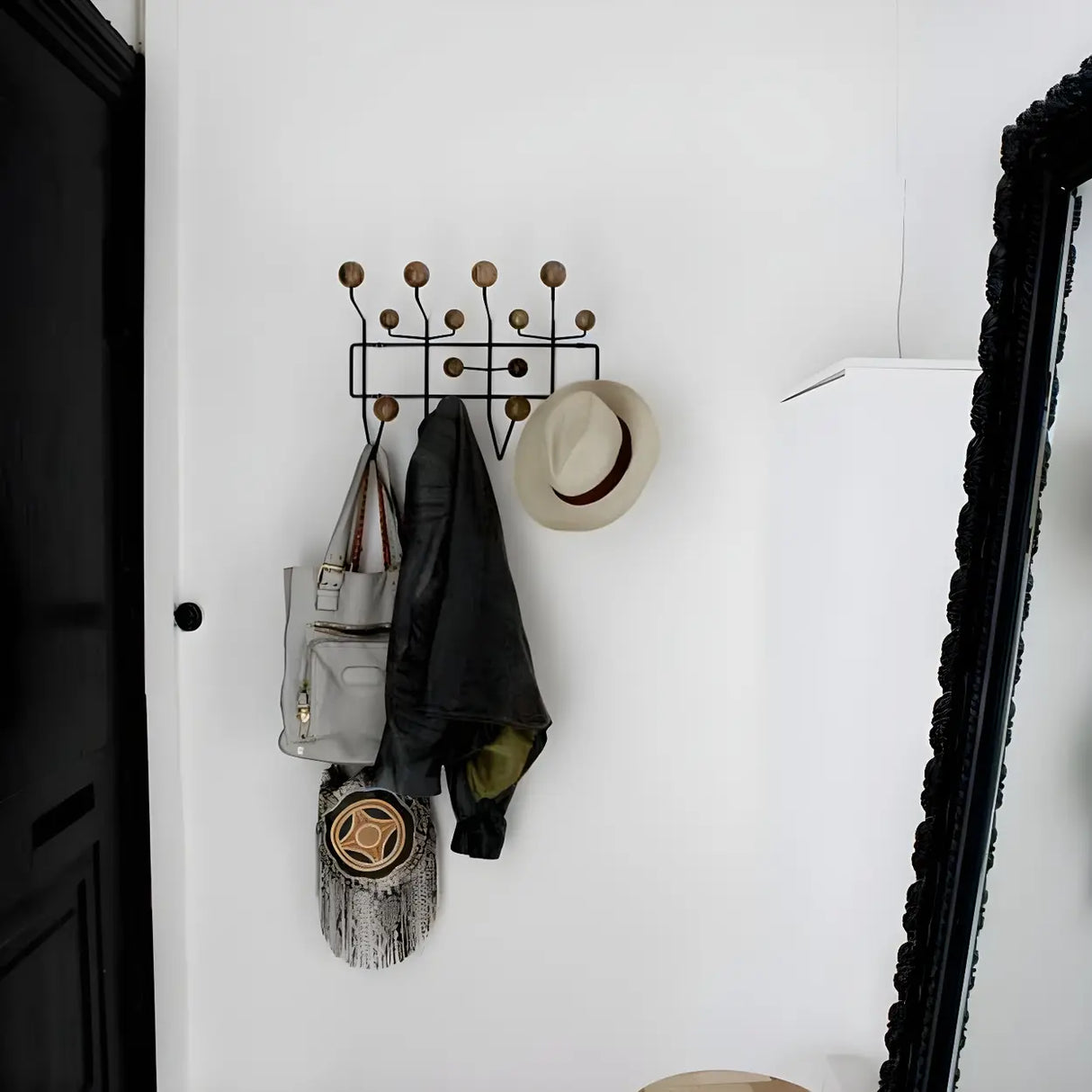 Geometric Metal Large Wall Mounted Coat Rack with Hooks Image - 6