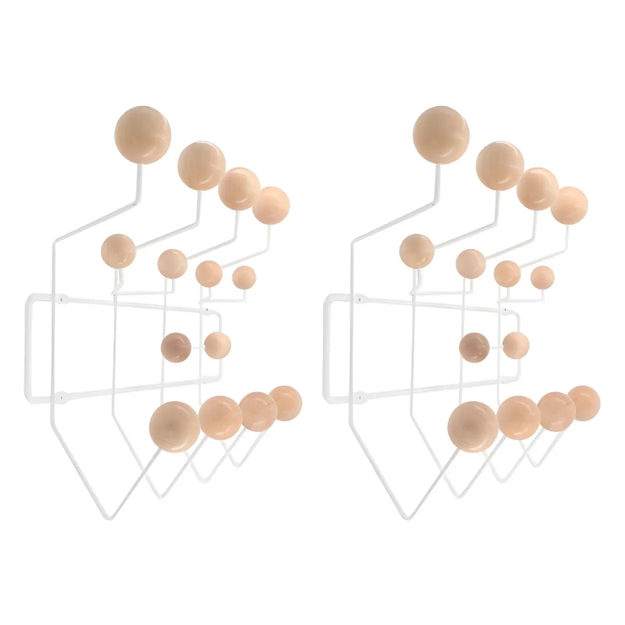 Geometric Metal Large Wall Mounted Coat Rack with Hooks Image - 35