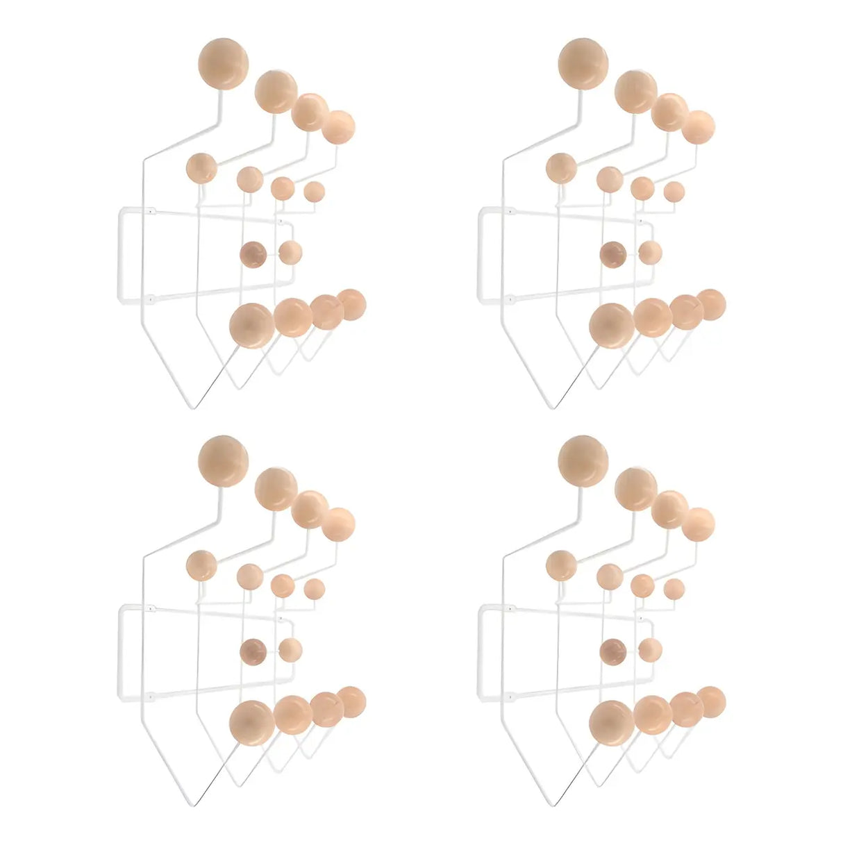 Geometric Metal Large Wall Mounted Coat Rack with Hooks Image - 36