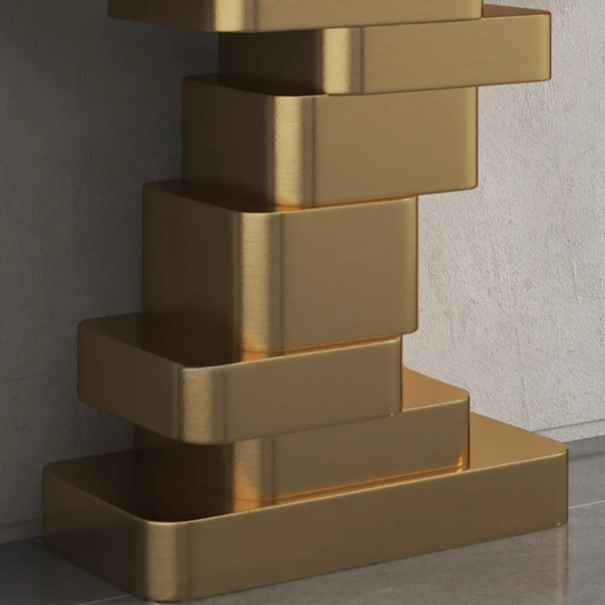 Glam Abstract Gold Metal Console Table with Stone Top Image - 7