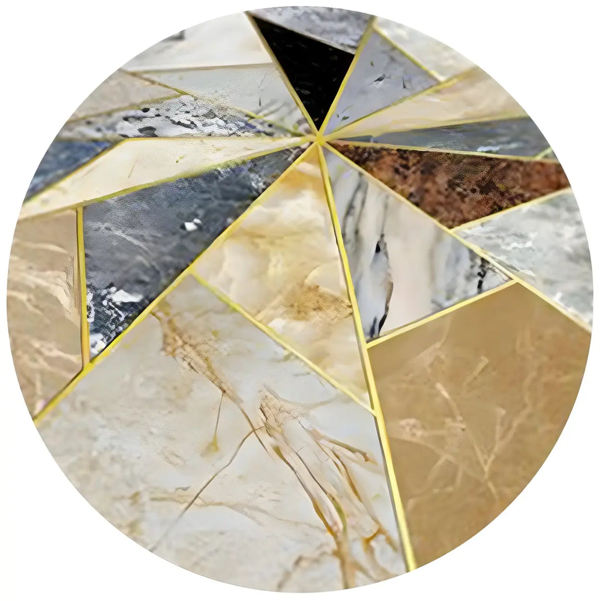 Glam Geometric Polyester Navy Blue Anti-Slip Area Rug Image - 9