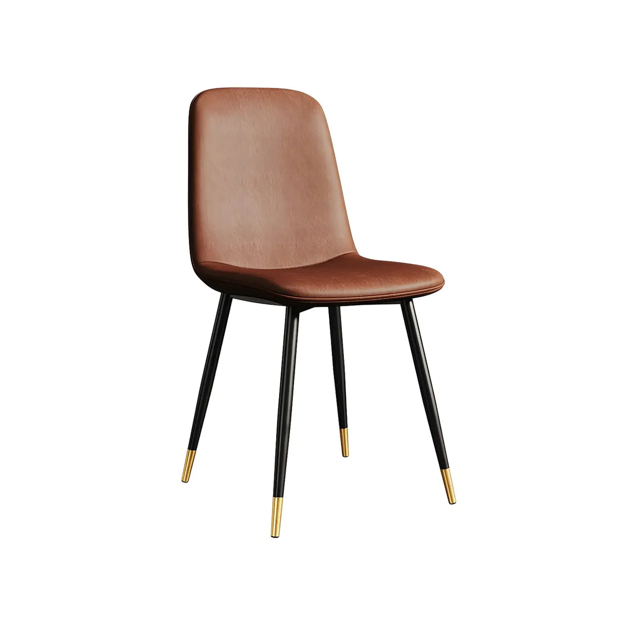 Glam Leather Upholstered Back Dining Chair with Metal Legs Image - 10