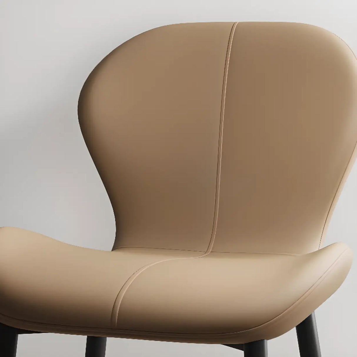 Glam Leather Upholstered Ergonomic Wingback Dining Chairs Image - 30