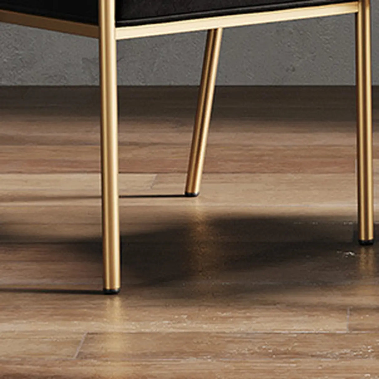 Glam Metal Armchair Cotton Cushion Dining Chair Gray Image - 30