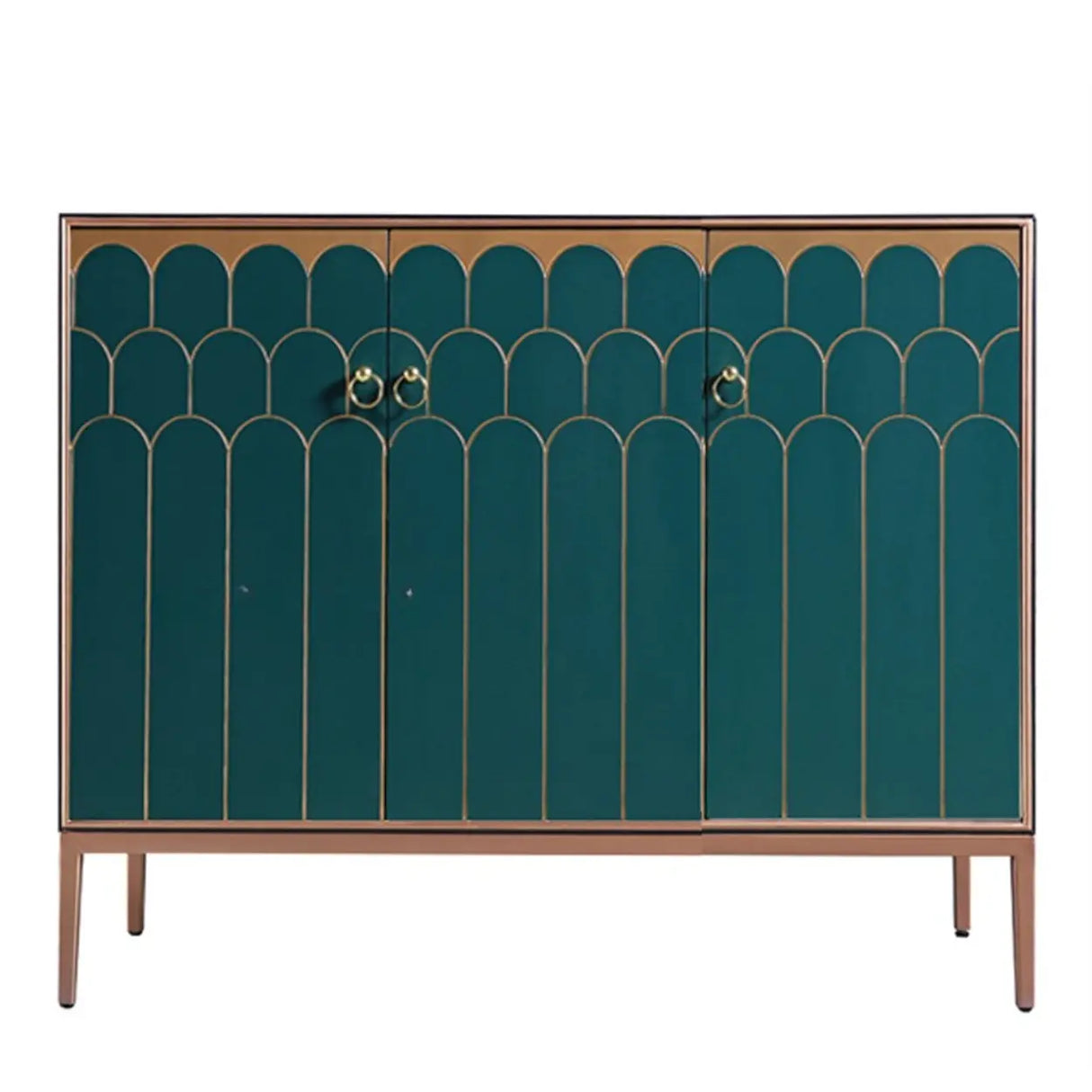 Glam Metal Legs Storage Wood Cabinet Console Table Image - 17