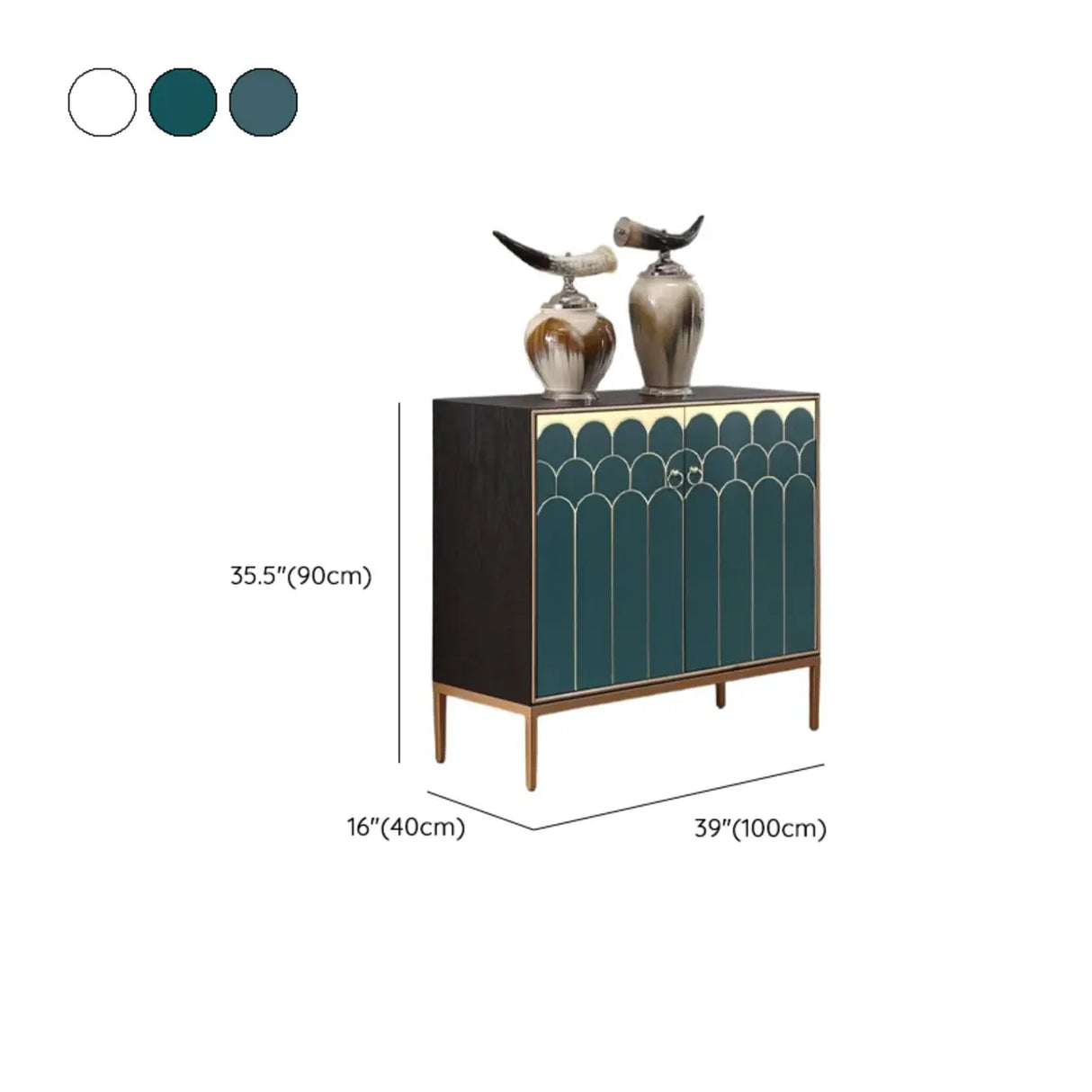 Glam Metal Legs Storage Wood Cabinet Console Table Image - 23