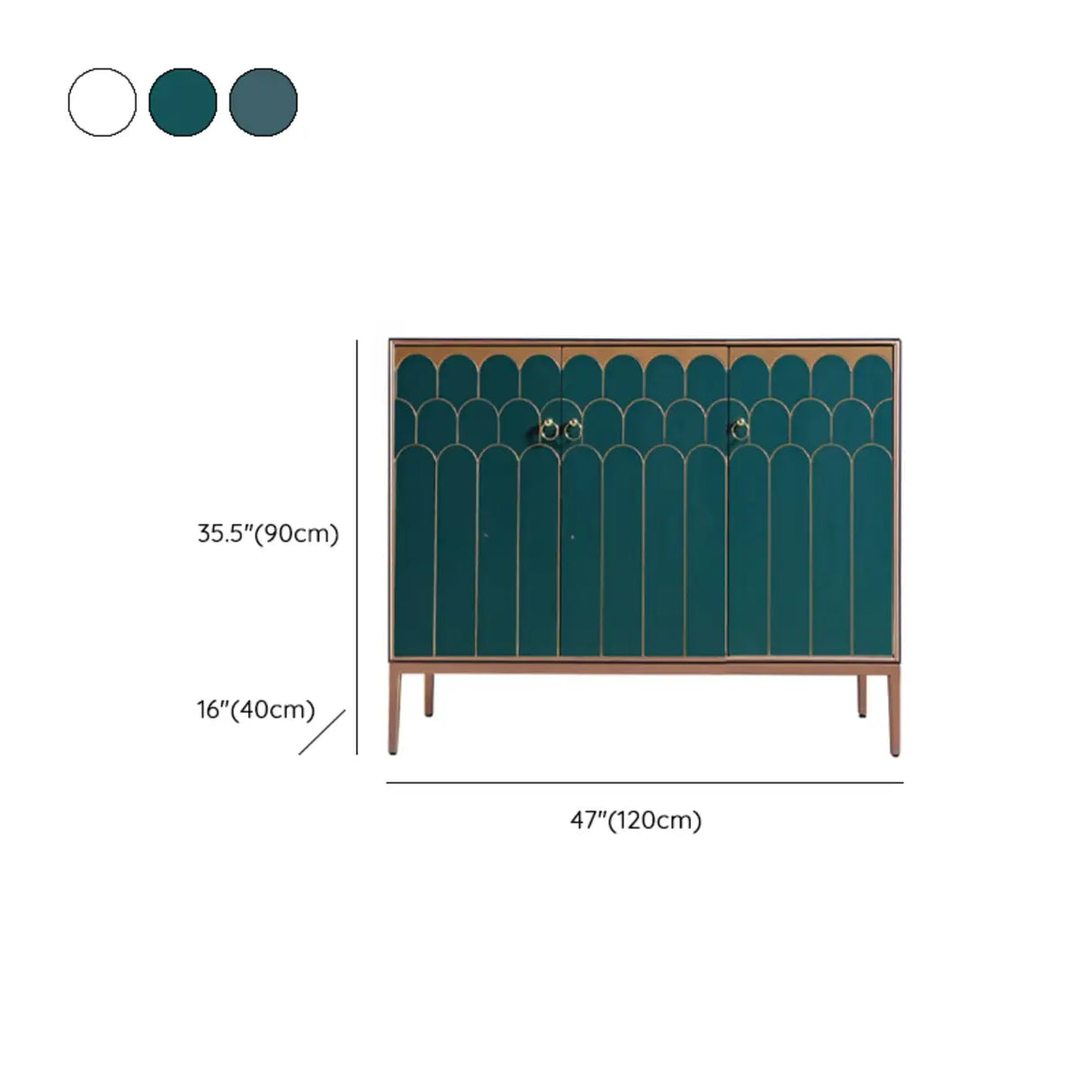 Glam Metal Legs Storage Wood Cabinet Console Table Image - 24