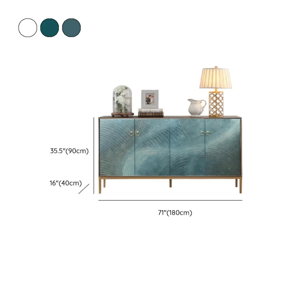 Glam Metal Legs Storage Wood Cabinet Console Table Image - 25