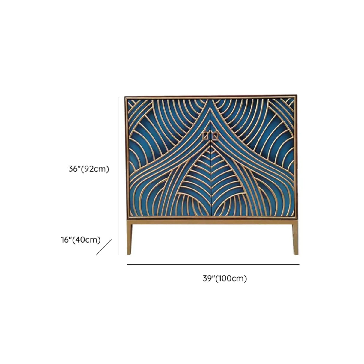 Glam Metal Legs Storage Wood Cabinet Console Table Image - 27