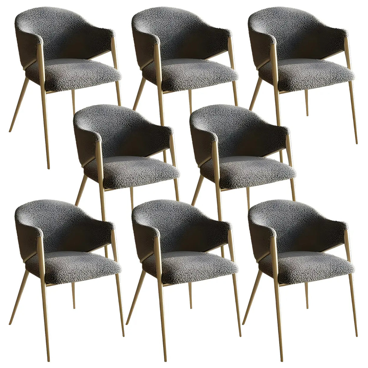 Glam Metal Low Back Upholstered Armrest Dining Chair Image - 10