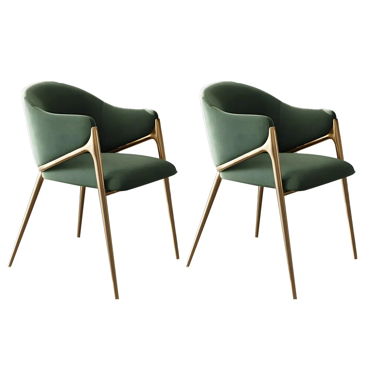 Glam Metal Low Back Upholstered Armrest Dining Chair Image - 22