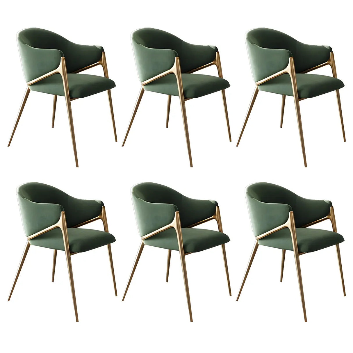 Glam Metal Low Back Upholstered Armrest Dining Chair Image - 24