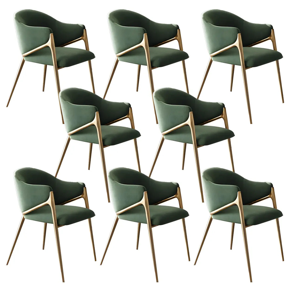 Glam Metal Low Back Upholstered Armrest Dining Chair Image - 25