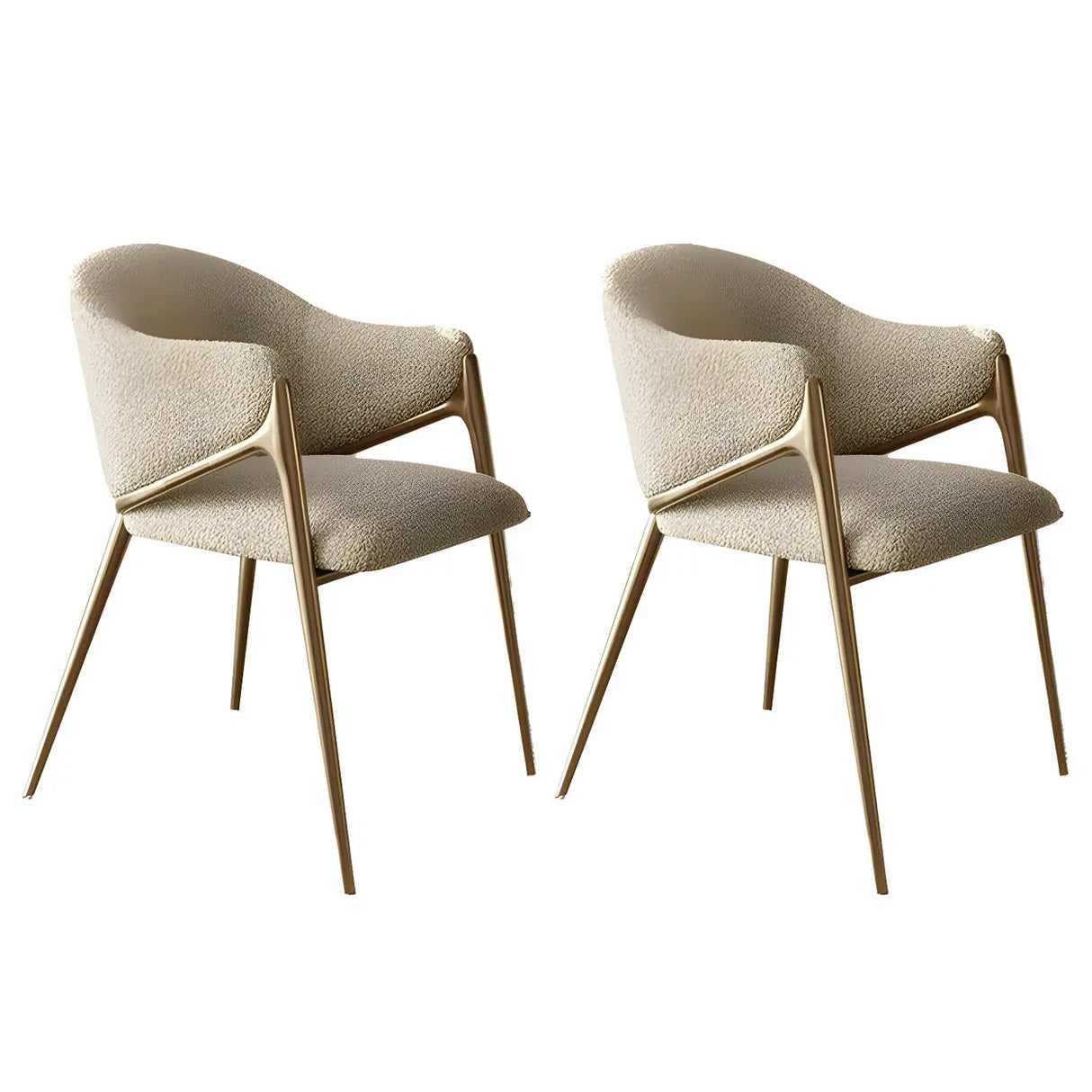 Glam Metal Low Back Upholstered Armrest Dining Chair Image - 27