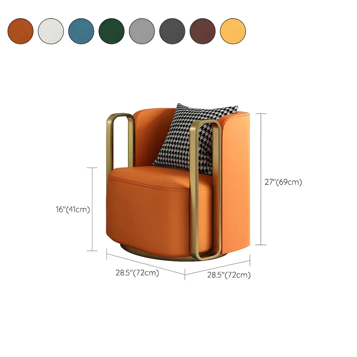 Glam Microfiber Leather Arm Chair with Pillow Back