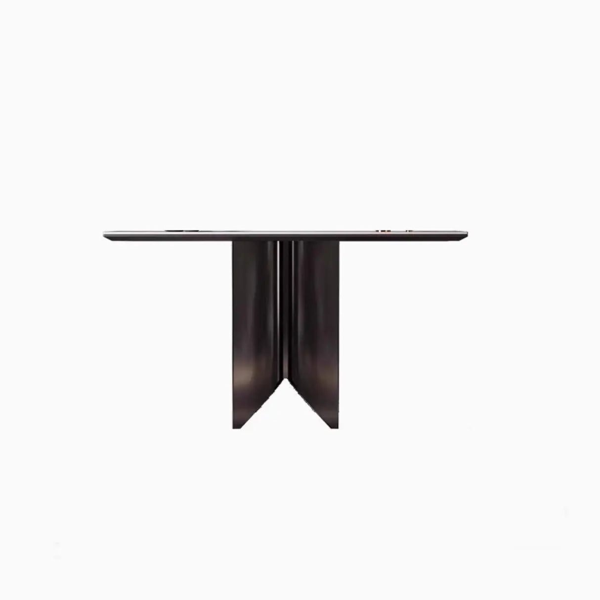 Glam Modern Entryway Rectangle Metal Pedestal Console Table Image - 2