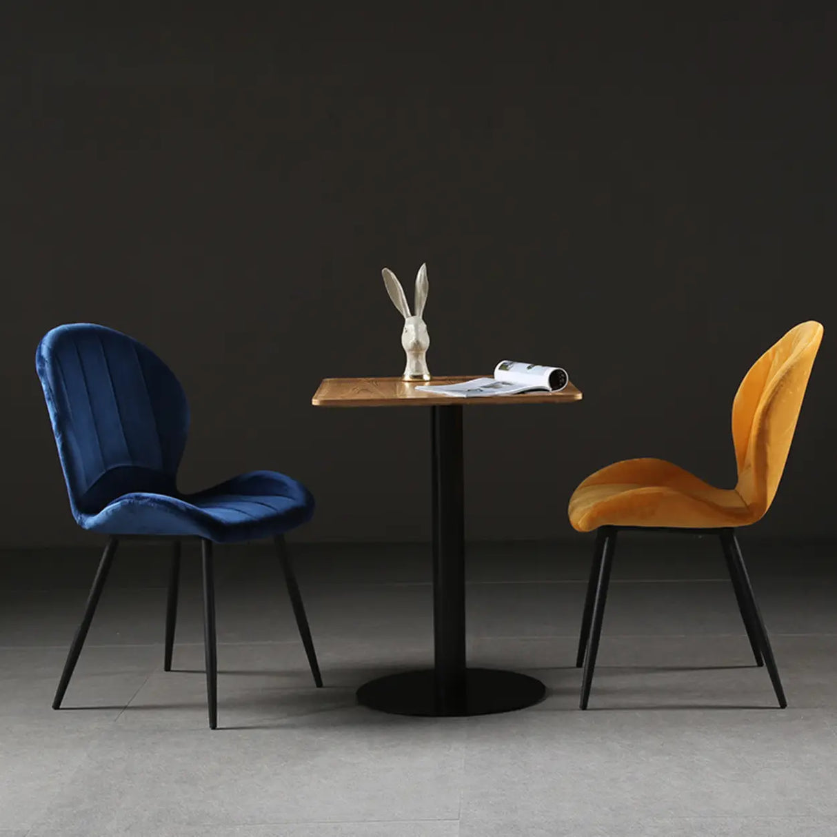 Glam Modern Velvet Accent Chair with Side Dining Chair Image - 13