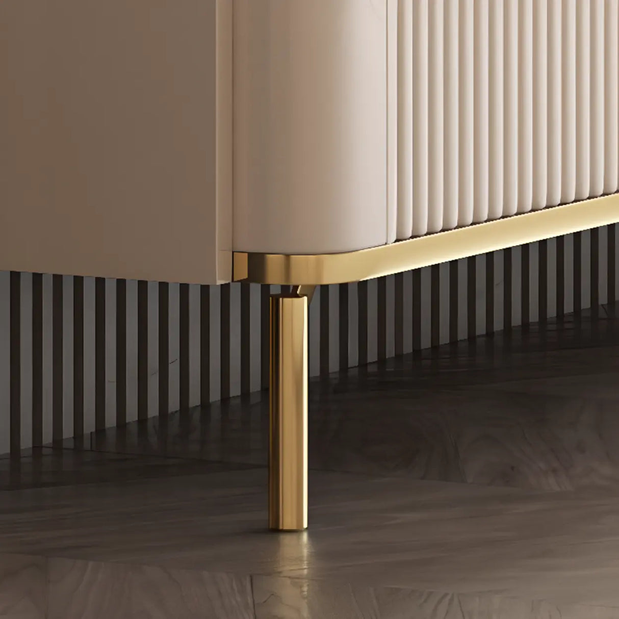 Glam Rectangle Stone TV Stand with Drawers Shelves Image - 5