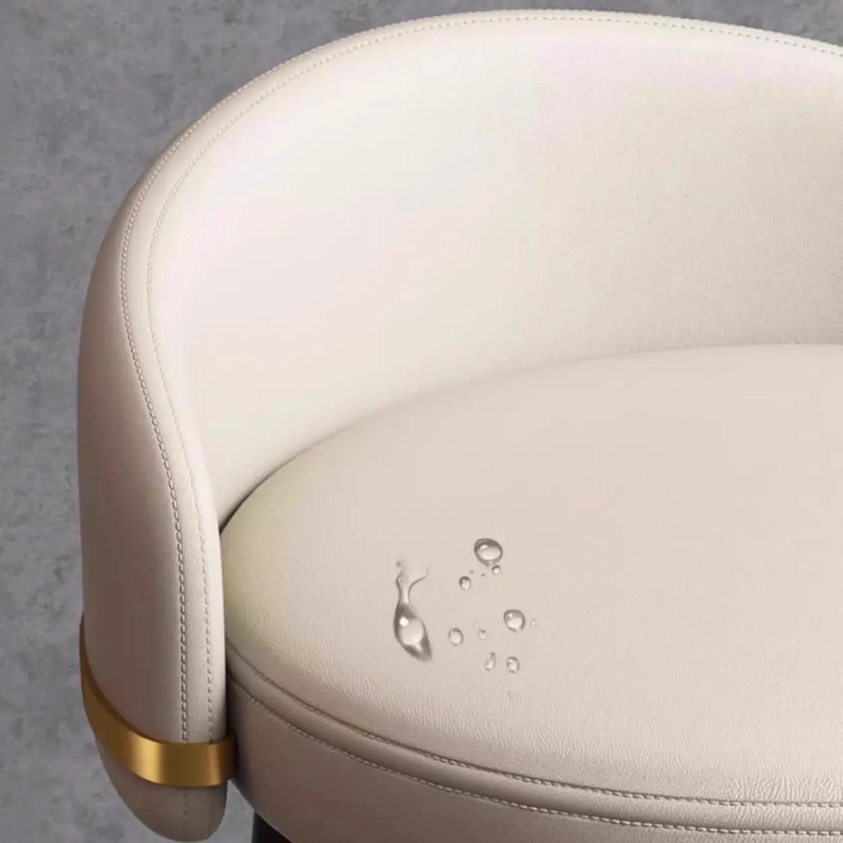 Glam Round Leather Bar Stool With Low Back and Footrest Image - 14