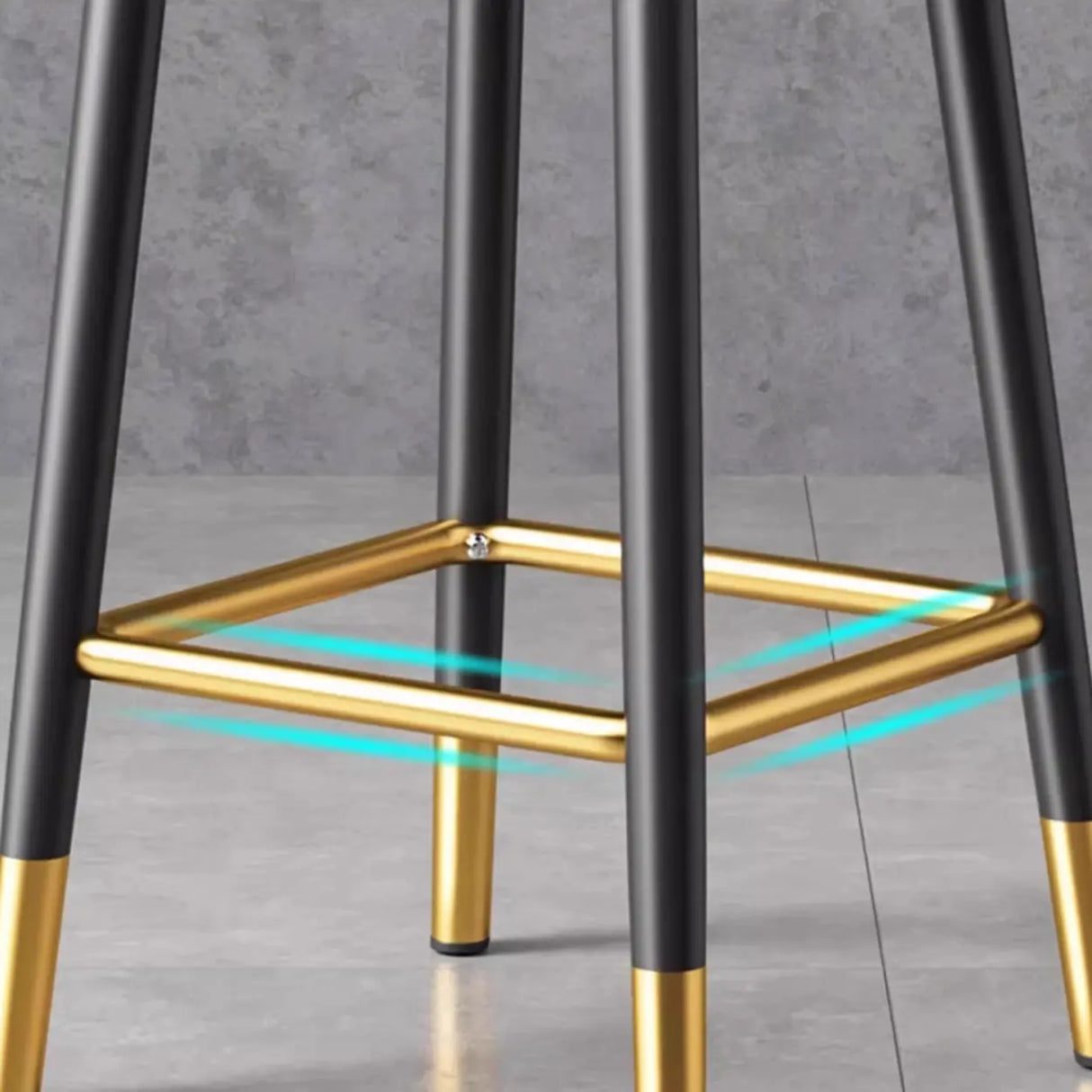 Glam Round Leather Bar Stool With Low Back and Footrest Image - 16