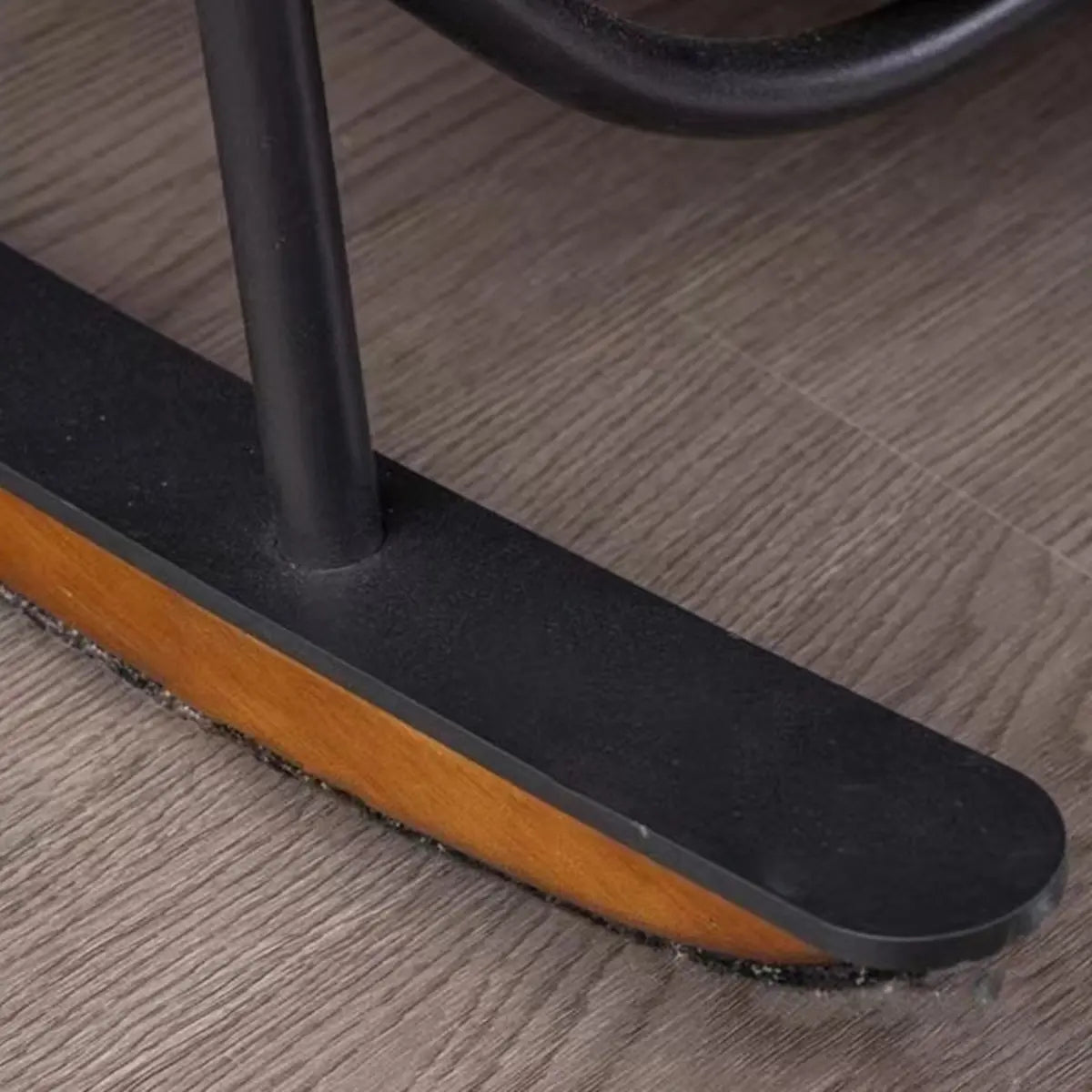 Glam Tufted Upholstered Wood Track Arms Rocking Chair Image - 11