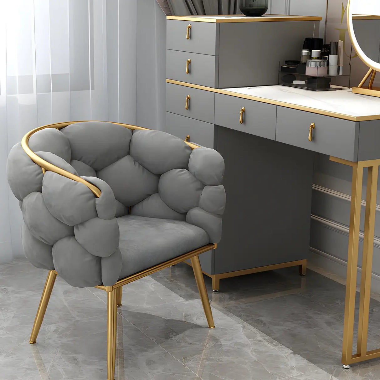 Glam Velour Velvet Low Solid Back Dining Side Chair Image - 12