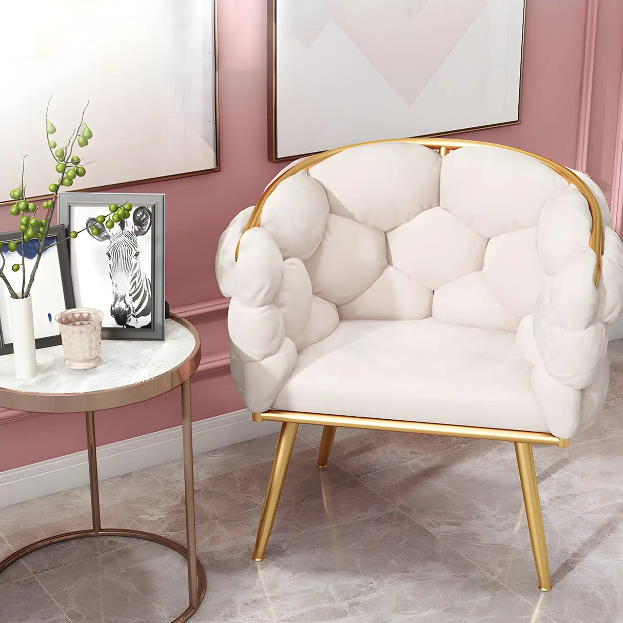 Glam Velour Velvet Low Solid Back Dining Side Chair Image - 6