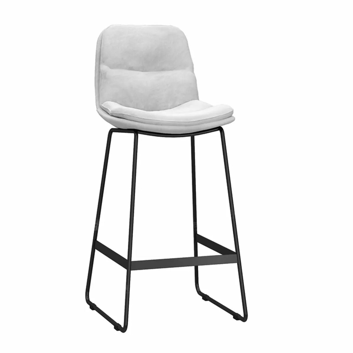 Glam Velvet Upholstered Low Back Bar Stool with Metal Frame Image - 9